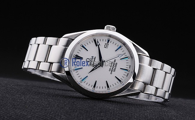 Omega replica seamaster co-axial acciaio white dial imitazione copia - immagine 7