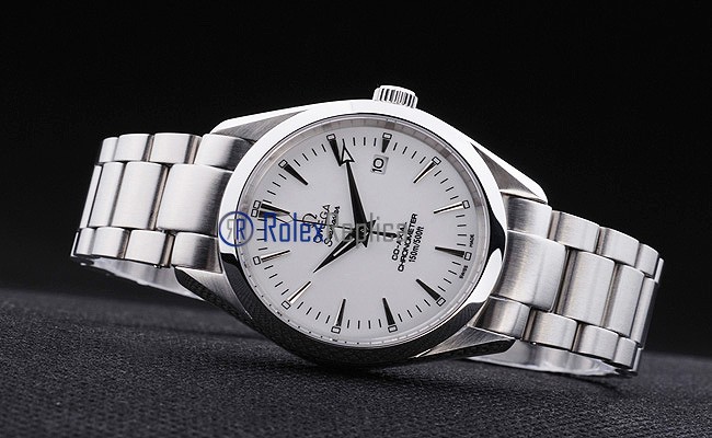 Omega replica seamaster co-axial acciaio white dial imitazione copia - immagine 8