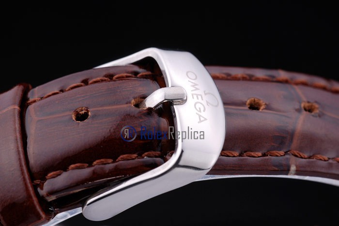 Omega replica seamaster co-axial lady brown strip leather imitazione copia - immagine 5