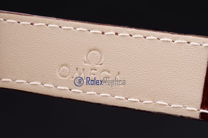 Omega replica seamaster co-axial lady brown strip leather imitazione copia - immagine 6