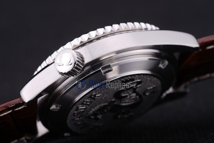 Omega replica seamaster co-axial lady brown strip leather imitazione copia - immagine 9