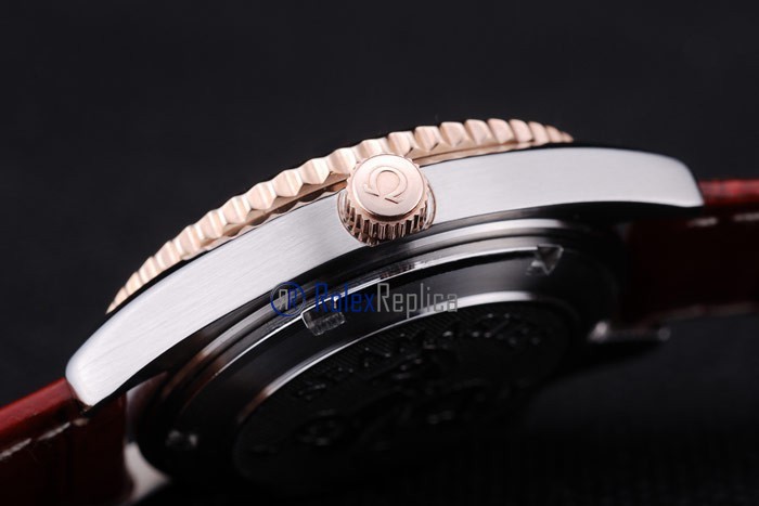 Omega replica seamaster co-axial red lady strip leather imitazione copia - immagine 10