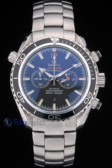Omega replica seamaster co-axial chrono acciaio black imitazione copia - immagine 2
