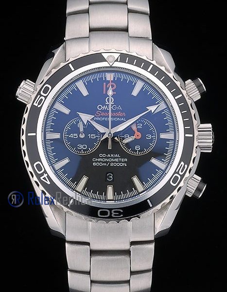 Omega replica seamaster co-axial chrono acciaio black imitazione copia