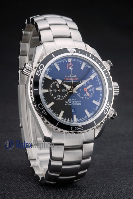 Omega replica seamaster co-axial chrono acciaio black imitazione copia - immagine 4