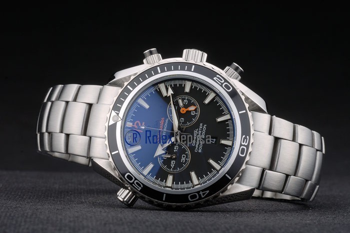 Omega replica seamaster co-axial chrono acciaio black imitazione copia - immagine 6
