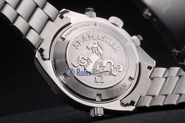 Omega replica seamaster co-axial chrono acciaio black imitazione copia - immagine 9