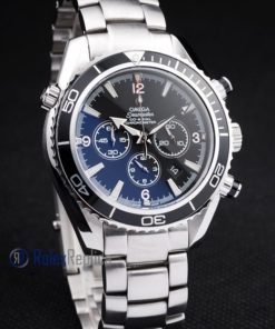 Alternative view of Omega replica seamaster co-axial chrono acciaio black dial imitazione copia