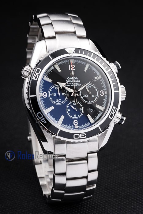 Omega replica seamaster co-axial chrono acciaio black dial imitazione copia - immagine 2