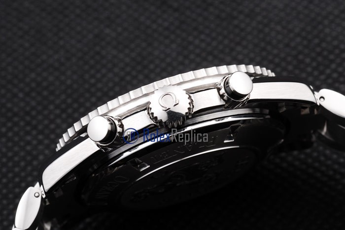 Omega replica seamaster co-axial chrono acciaio black dial imitazione copia - immagine 9