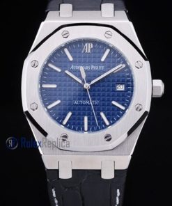 audemars piguet replica royal oak jumbo blu dial strip leather imitazione copia