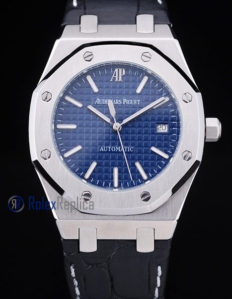 audemars piguet replica royal oak jumbo blu dial strip leather imitazione copia