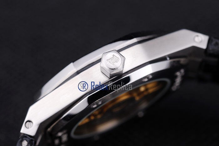 audemars piguet replica royal oak jumbo blu dial strip leather imitazione copia - immagine 11