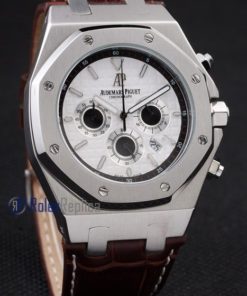 audemars piguet replica chrono offshore city of sails white dial strip leather imitazione copia