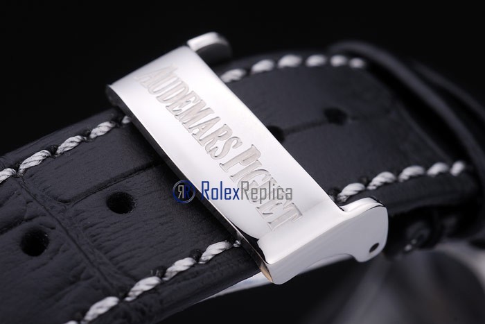 audemars piguet replica royal oak jumb black dial strip leather imitazione copia - immagine 6