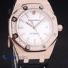 audemars piguet replica royal oak jumb rose gold white dial strip leather imitazione copia