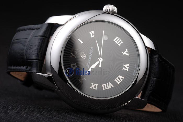 audemars piguet replica black dial strip leather imitazione copia - immagine 6