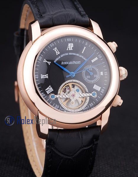 audemars piguet replica chrono tourbillon rose gold strip leather imitazione copia