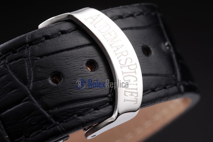 audemars piguet replica black dial strip leather imitazione copia - immagine 7