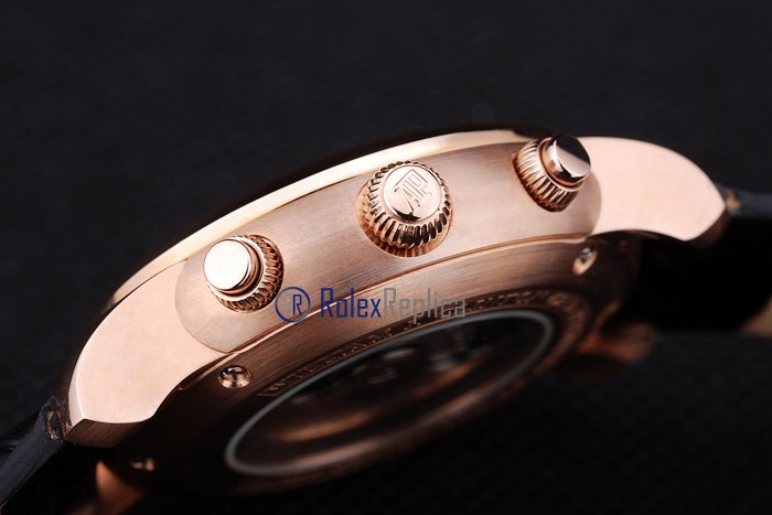 audemars piguet replica chrono tourbillon rose gold strip leather imitazione copia - immagine 2