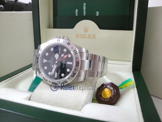 rolex replica explorer II acciaio big 42mm black dial orologio replica copia lusso imitazione - immagine 8