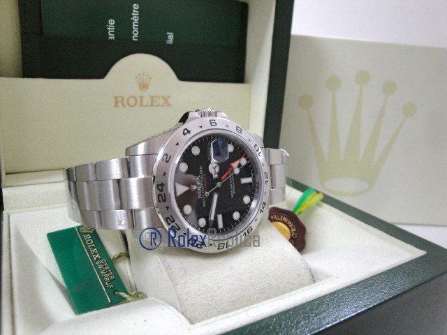 rolex replica explorer II acciaio big 42mm black dial orologio replica copia lusso imitazione - immagine 9