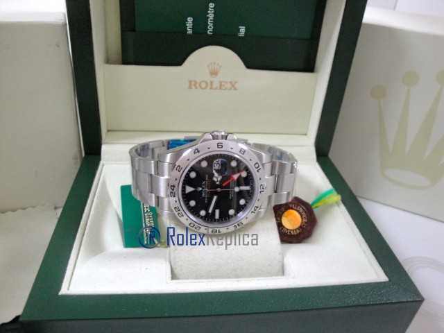 rolex replica explorer II acciaio big 42mm black dial orologio replica copia lusso imitazione - immagine 10