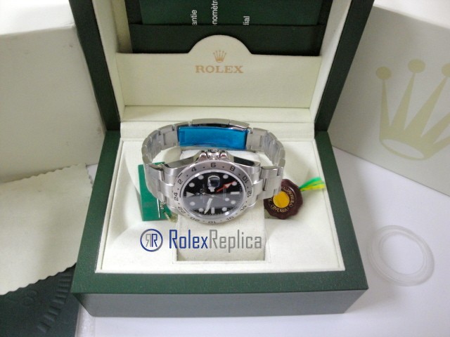 rolex replica explorer II acciaio big 42mm black dial orologio replica copia lusso imitazione - immagine 11