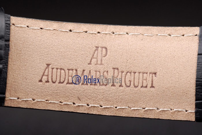audemars piguet replica black dial strip leather imitazione copia - immagine 9