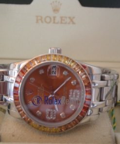 rolex replica pearlmaster acciaio yellow orange orologio imitazione