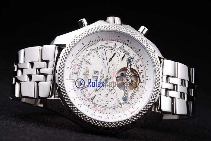 Breitling replica chrono acciaio navitimer tourbillon white dial imitazione copia - immagine 6