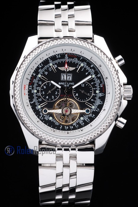 Breitling replica chrono acciaio navitimer tourbillon black dial imitazione copia - immagine 2