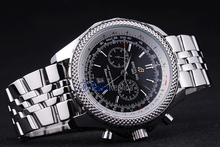 Breitling replica chrono acciaio navitimer black dial imitazione copia - immagine 5