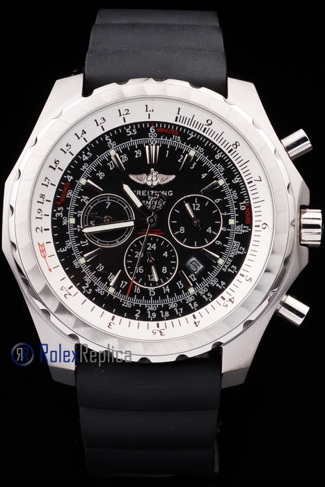 Breitling replica chrono navitimer strip rubber black dial imitazione copia - immagine 2