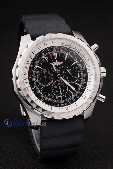 Breitling replica chrono navitimer strip rubber black dial imitazione copia - immagine 4