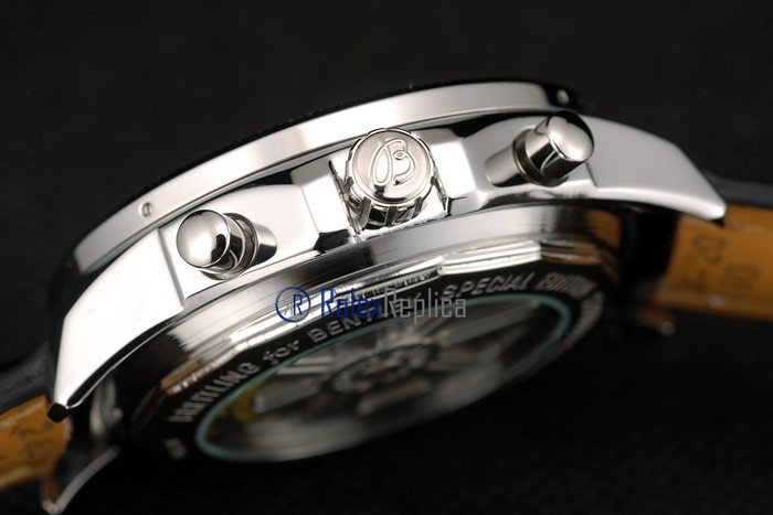 Breitling replica chrono navitimer strip leather black dial imitazione copia - immagine 4