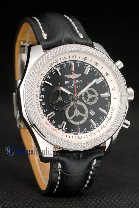 Breitling replica chrono navitimer strip leather black dial imitazione copia - immagine 5