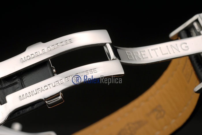 Breitling replica chrono navitimer strip leather black dial imitazione copia - immagine 9