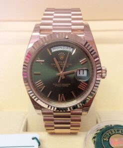 rolex replica daydate rose gold green dial orologio replica copia imitazione