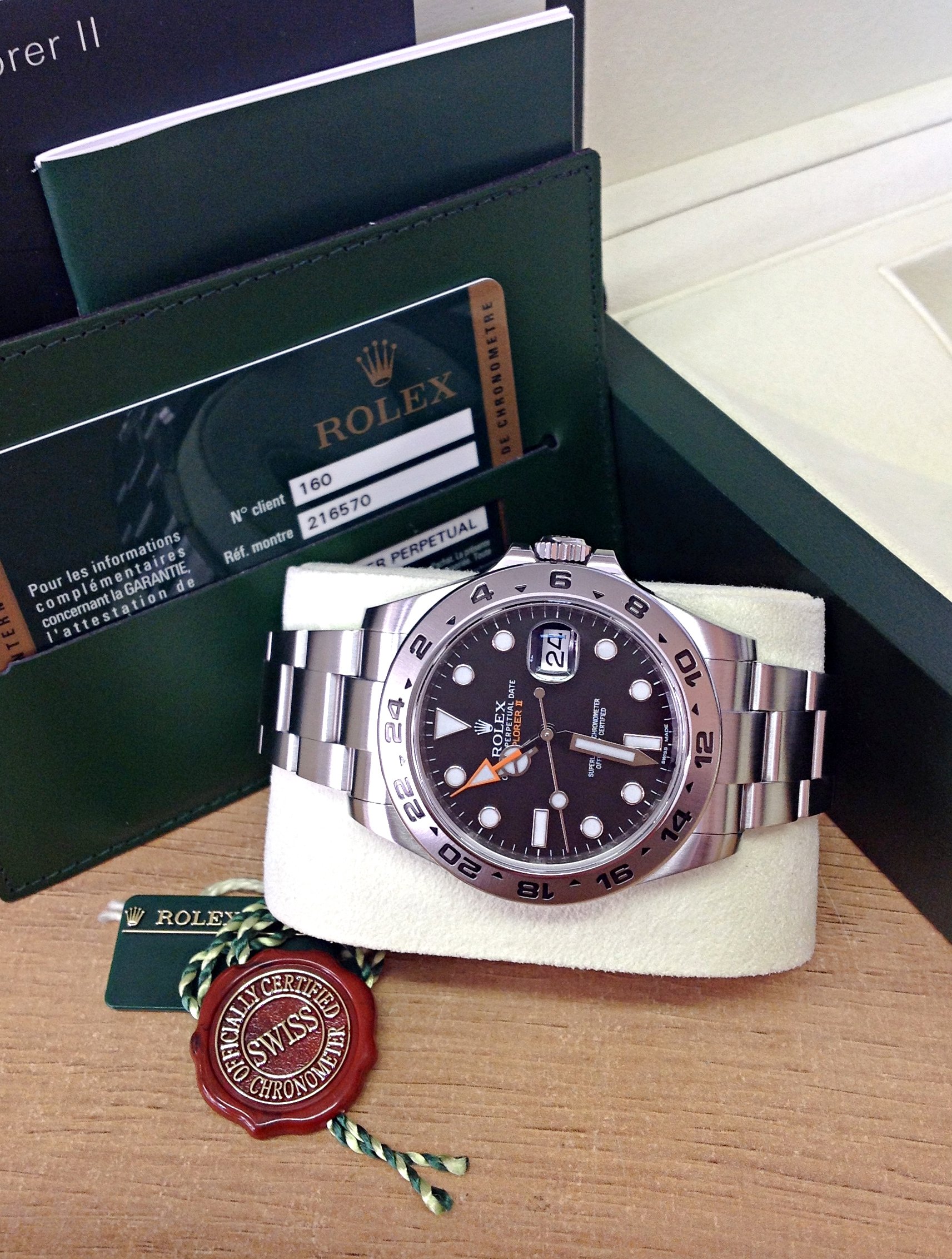 rolex replica explorer II acciaio big 42mm black dial orologio replica copia lusso imitazione - immagine 6