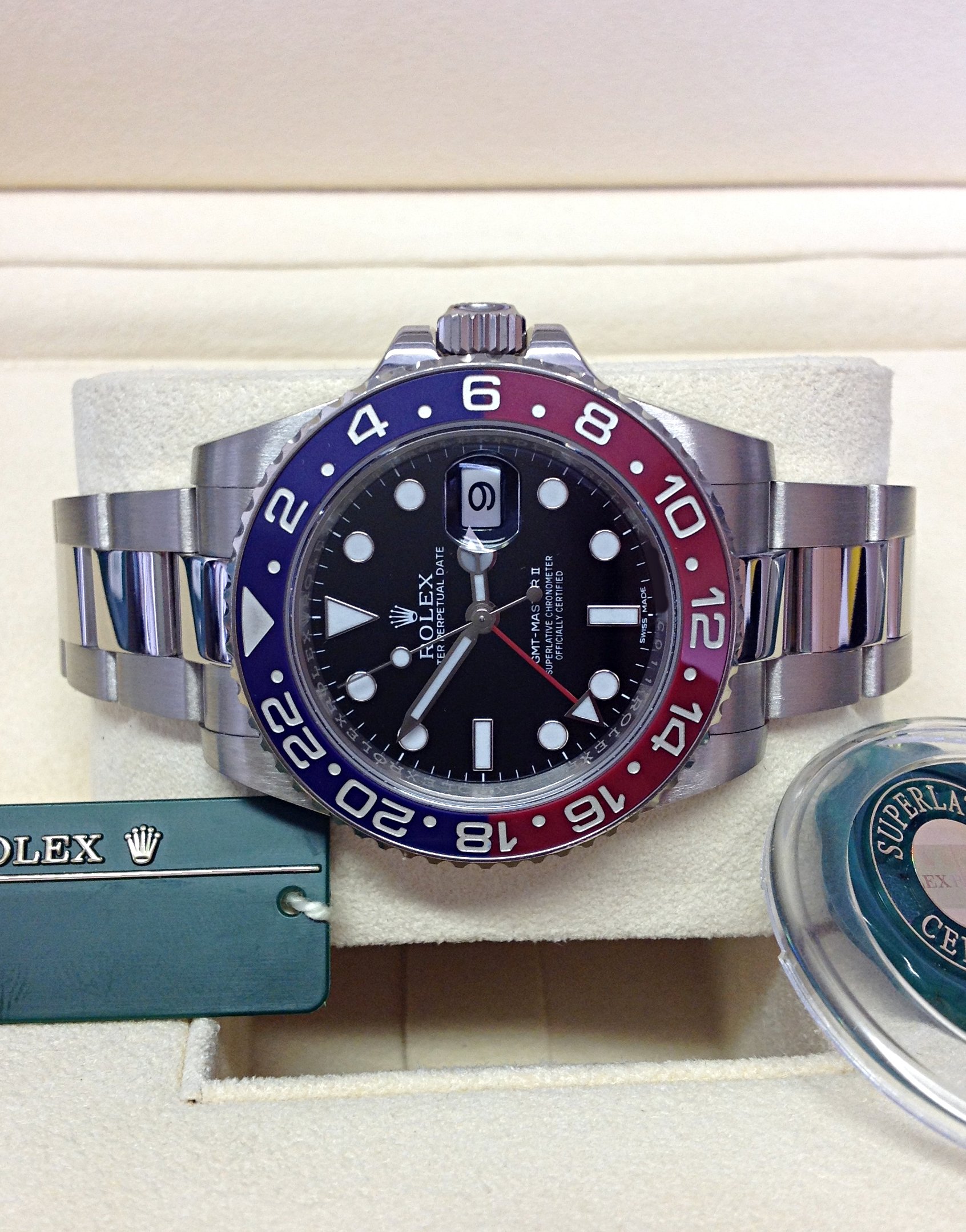 rolex replica GMT master II rosso blue ceramica orologio replica - immagine 5