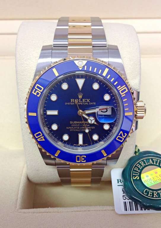 rolex replica submariner acciaio oro blue dial orologio replica copia imitazione
