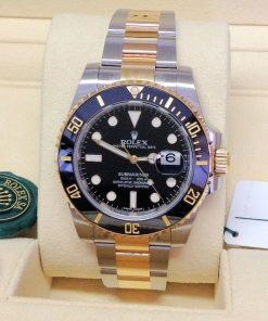Alternative view of Rolex replica submariner acciaio-oro 116613LN black dial