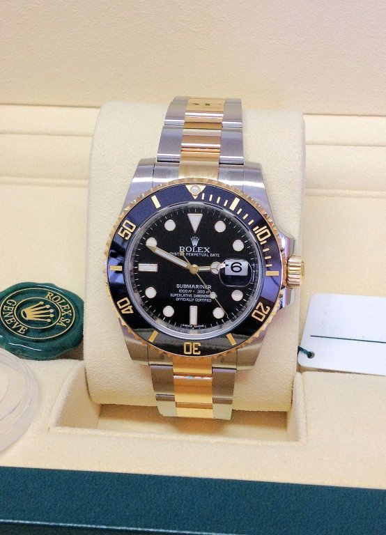 Rolex replica submariner acciaio-oro 116613LN black dial - immagine 4
