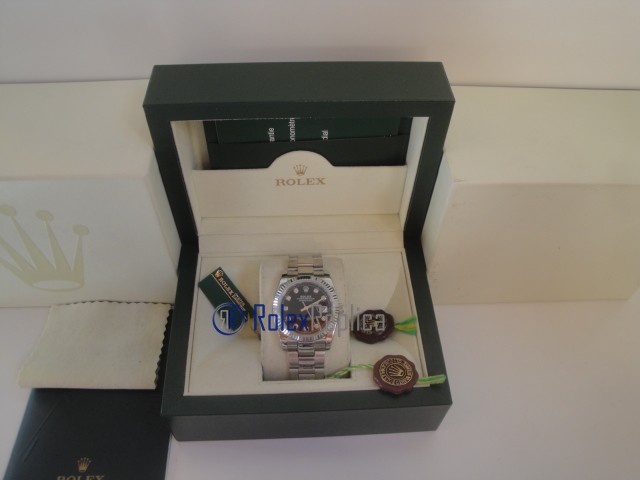 rolex replica datejust oyster brillantini black orologio imitazione - immagine 2