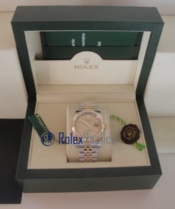 Alternative view of rolex replica datejust acciaio oro argento brillantini orologio imitazione