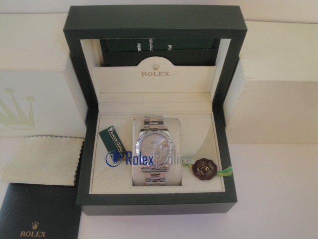 rolex replica datejust argento roman oyster orologio imitazione - immagine 2