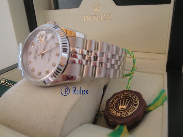 rolex replica datejust white brillantini orologio imitazione - immagine 12