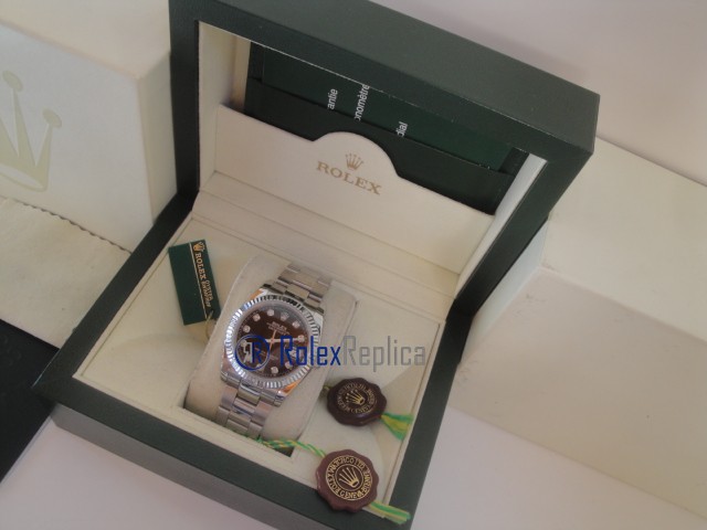rolex replica datejust oyster brillantini black orologio imitazione - immagine 3