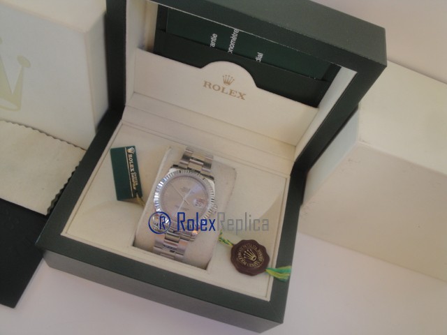 rolex replica datejust argento roman oyster orologio imitazione - immagine 3